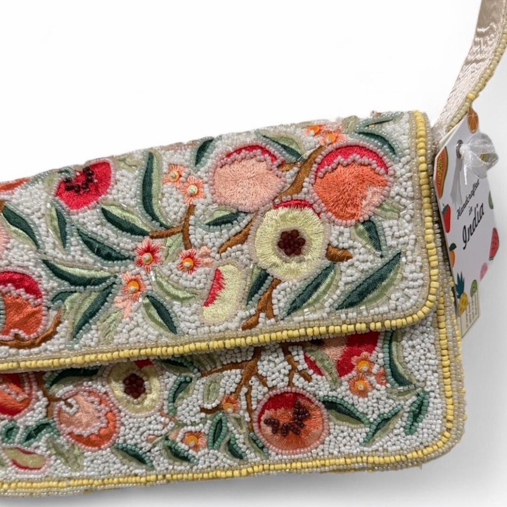 Viral Peach Pomegranate Beaded Shoulder Bag NWT - Picture 5 of 10